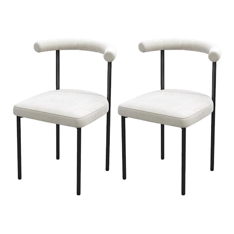 Modern Linen Dining Chair Open Back Dining Side Furniture in Matte Finish for Brasserie