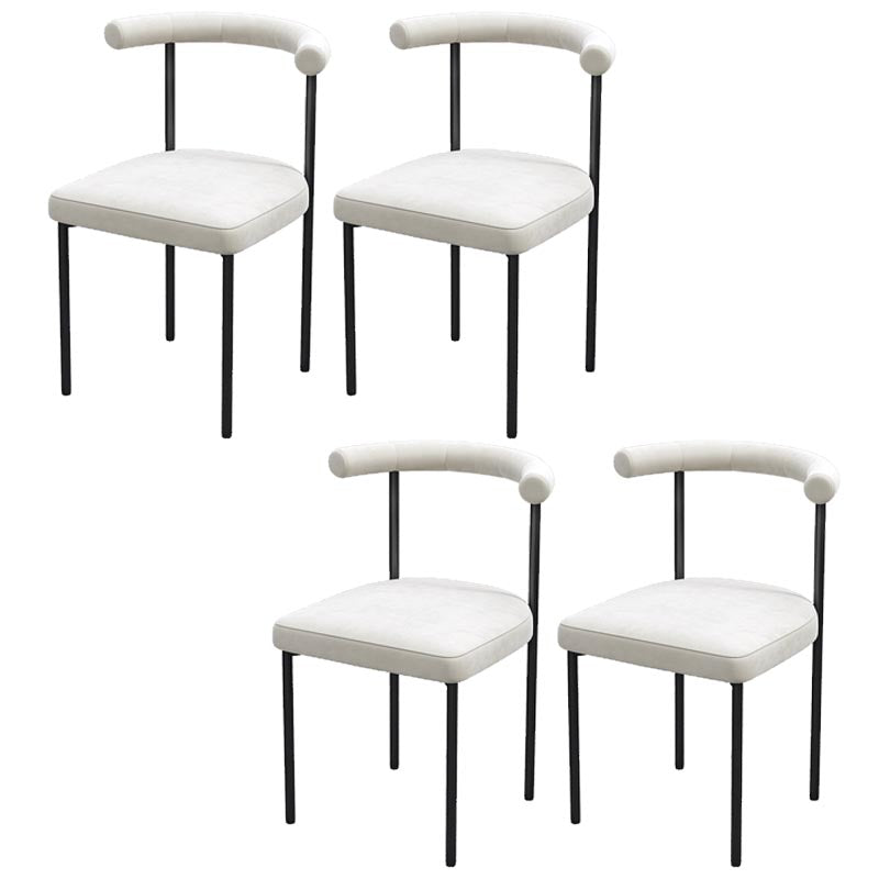 Modern Linen Dining Chair Open Back Dining Side Furniture in Matte Finish for Brasserie