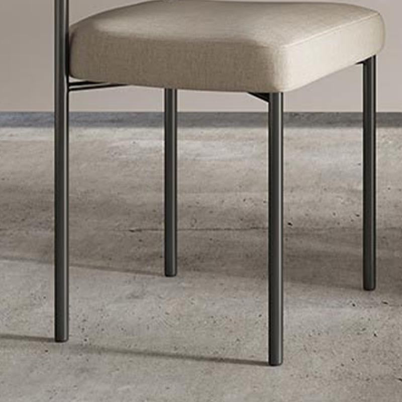 Modern Linen Dining Chair Open Back Dining Side Furniture in Matte Finish for Brasserie