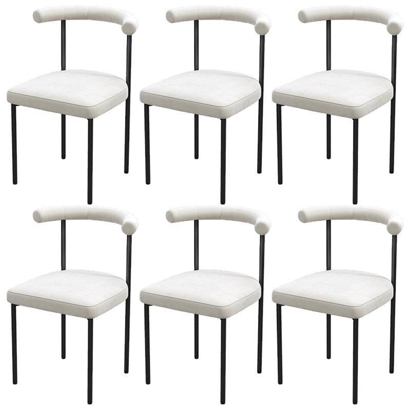 Modern Linen Dining Chair Open Back Dining Side Furniture in Matte Finish for Brasserie