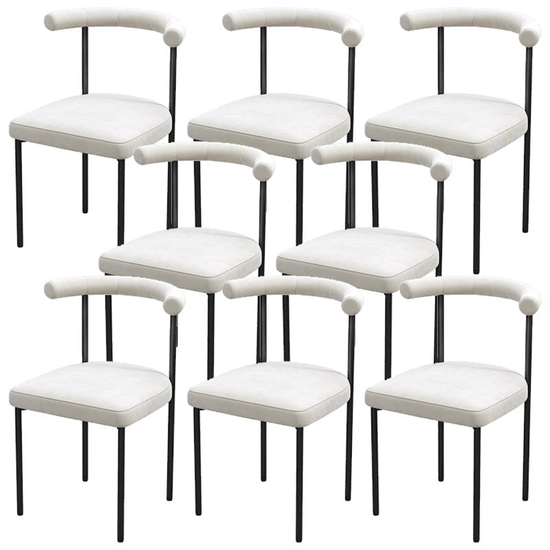 Modern Linen Dining Chair Open Back Dining Side Furniture in Matte Finish for Brasserie