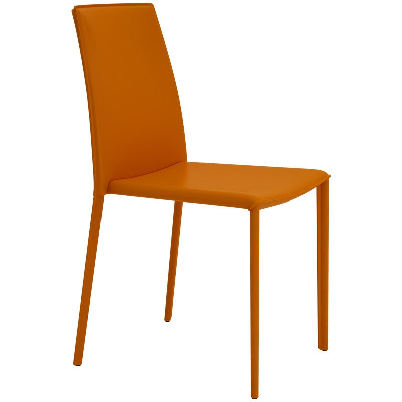 Contemporary Leather Side Dining Chair Parsons Armless Chair for Dining Room