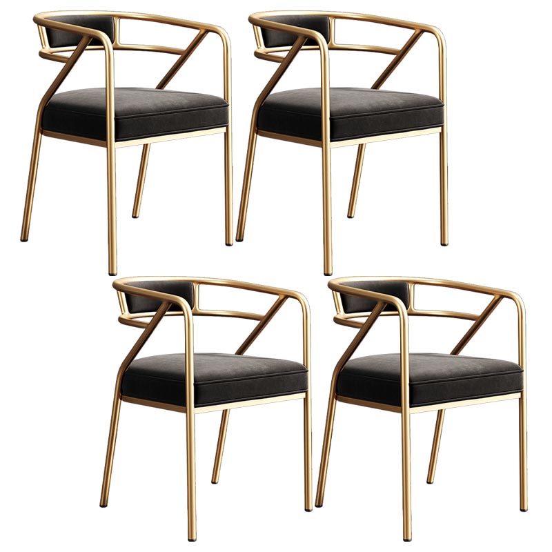 Glam PU Leather Dining Chairs Open Back Dining Side Furniture in Matte Finish for Home