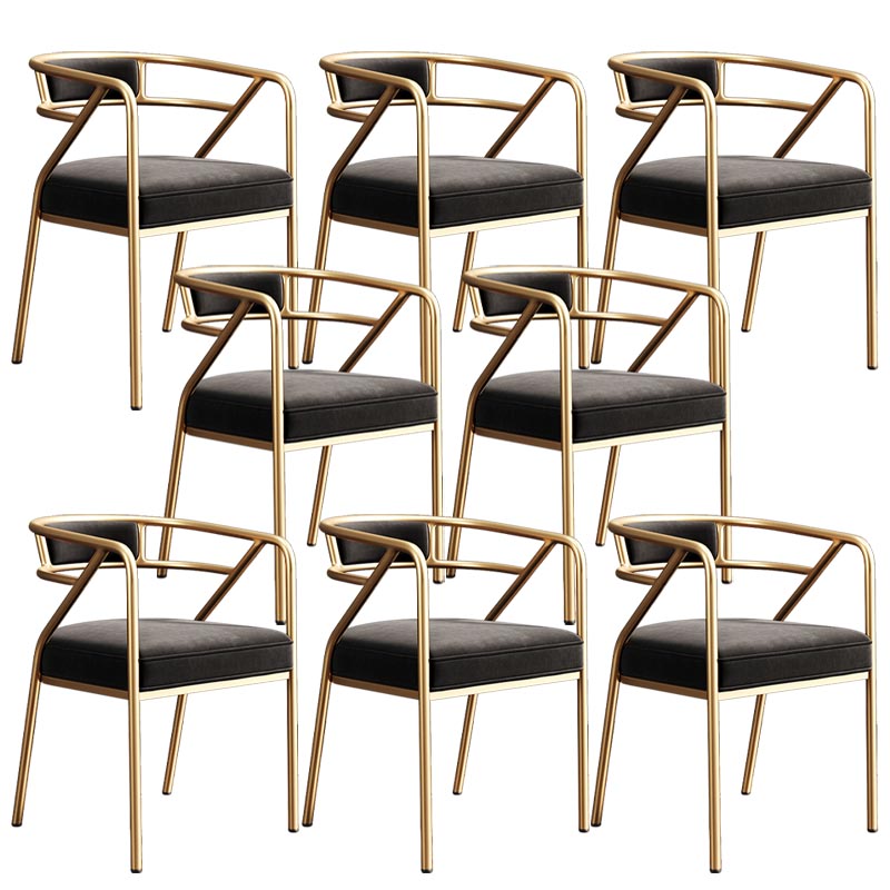 Glam PU Leather Dining Chairs Open Back Dining Side Furniture in Matte Finish for Home