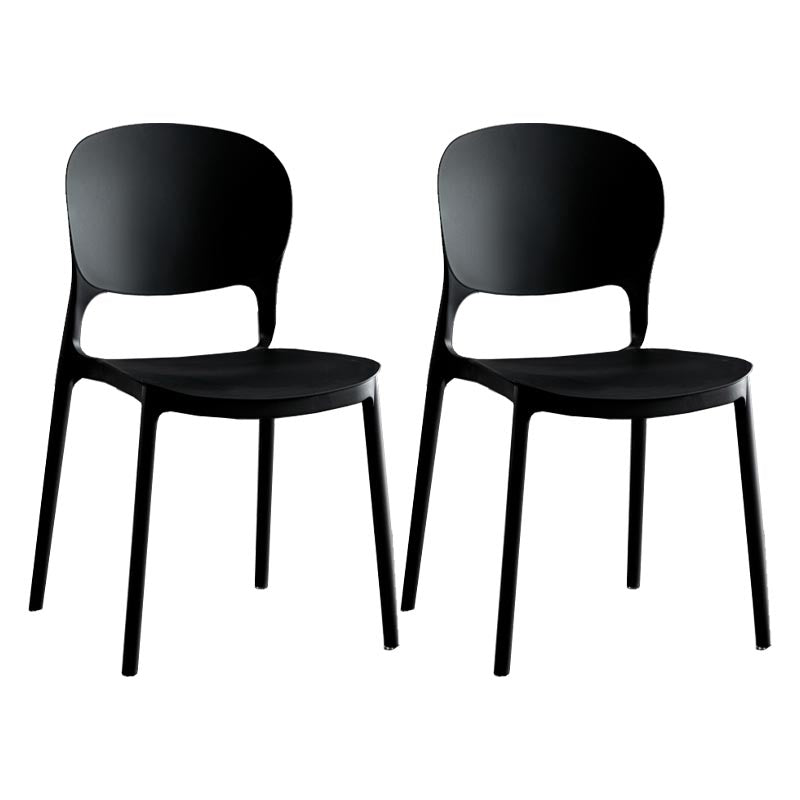 Glam Plastic Side Chair Stacking Open Back Dining Side Chair