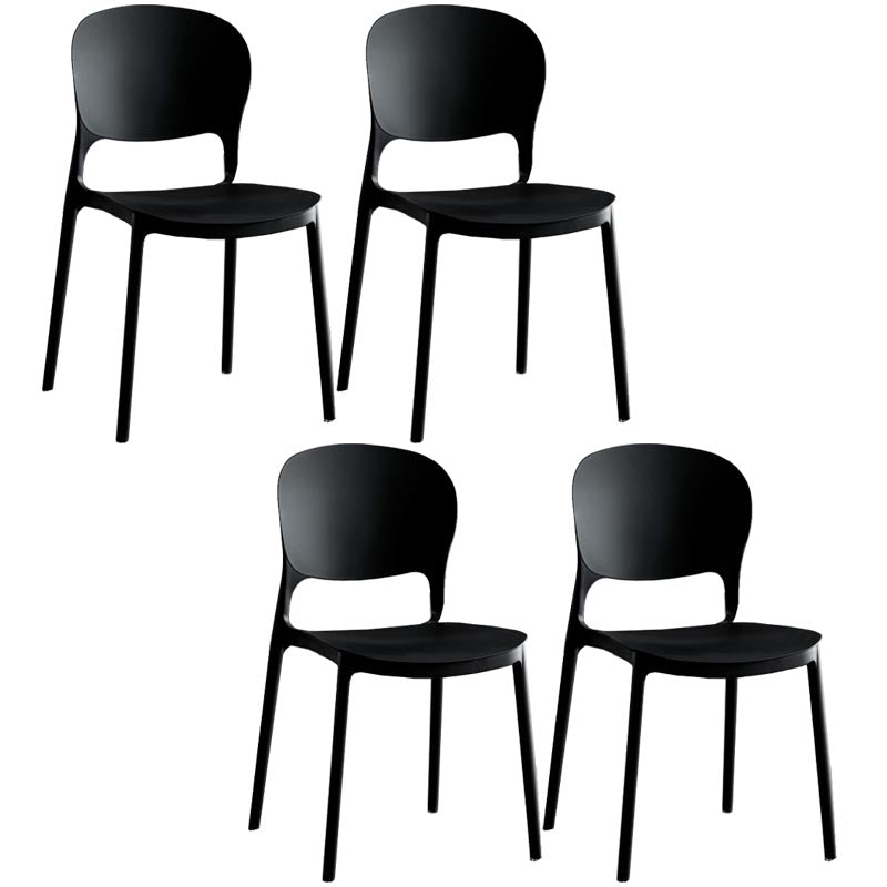 Glam Plastic Side Chair Stacking Open Back Dining Side Chair