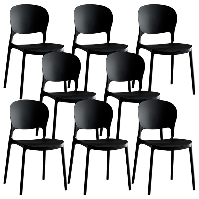 Glam Plastic Side Chair Stacking Open Back Dining Side Chair