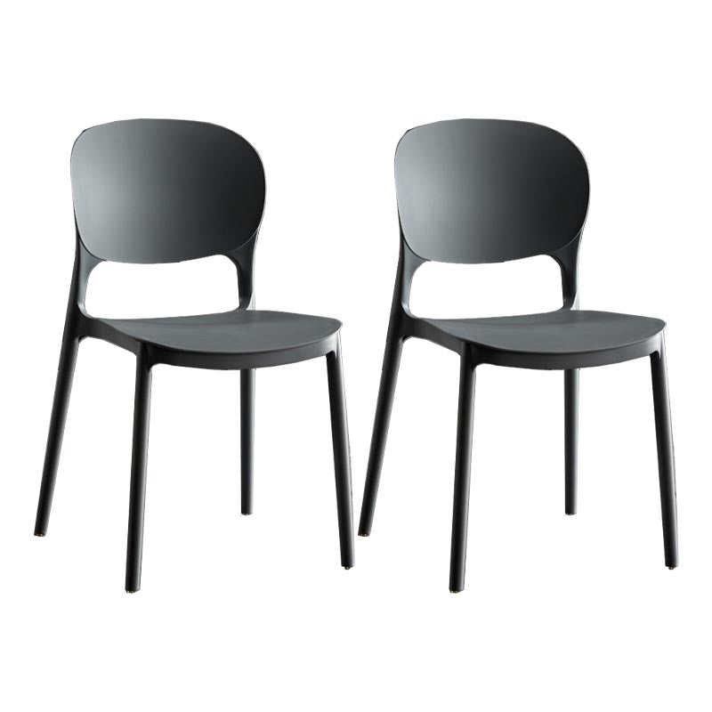 Glam Plastic Side Chair Stacking Open Back Dining Side Chair