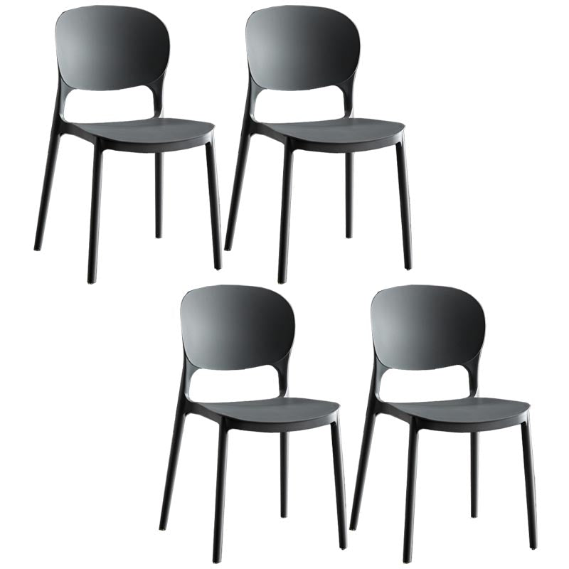 Glam Plastic Side Chair Stacking Open Back Dining Side Chair