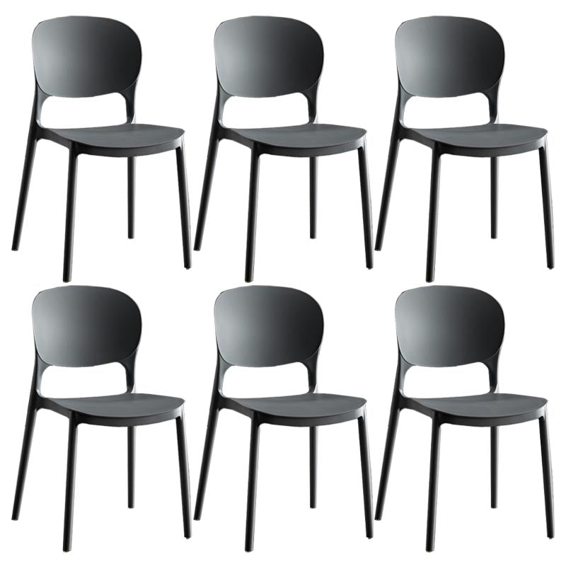 Glam Plastic Side Chair Stacking Open Back Dining Side Chair