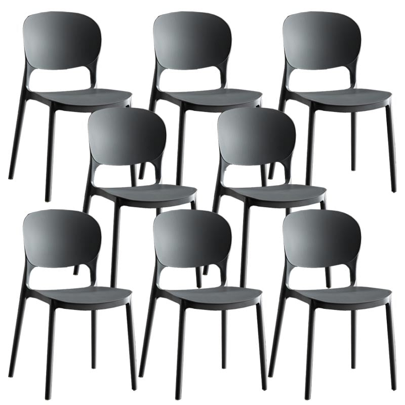 Glam Plastic Side Chair Stacking Open Back Dining Side Chair