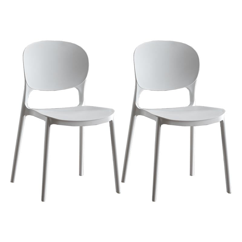 Glam Plastic Side Chair Stacking Open Back Dining Side Chair