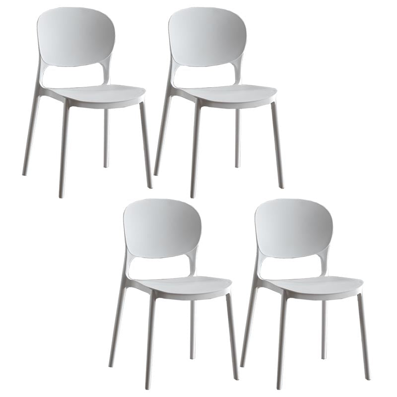 Glam Plastic Side Chair Stacking Open Back Dining Side Chair