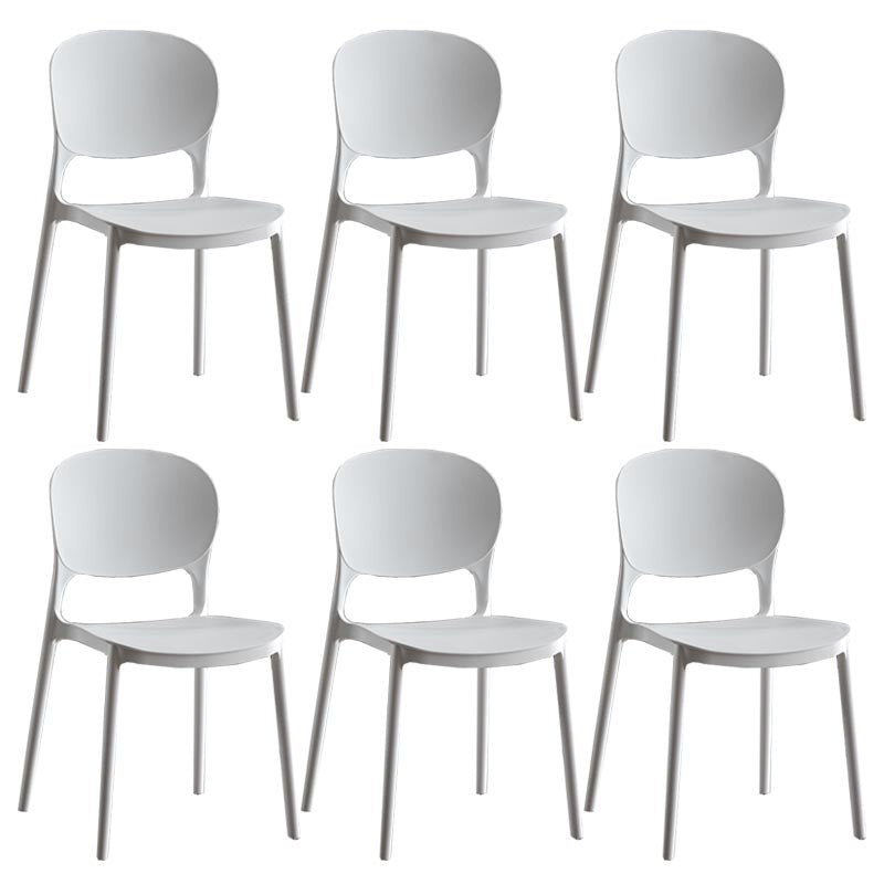 Glam Plastic Side Chair Stacking Open Back Dining Side Chair