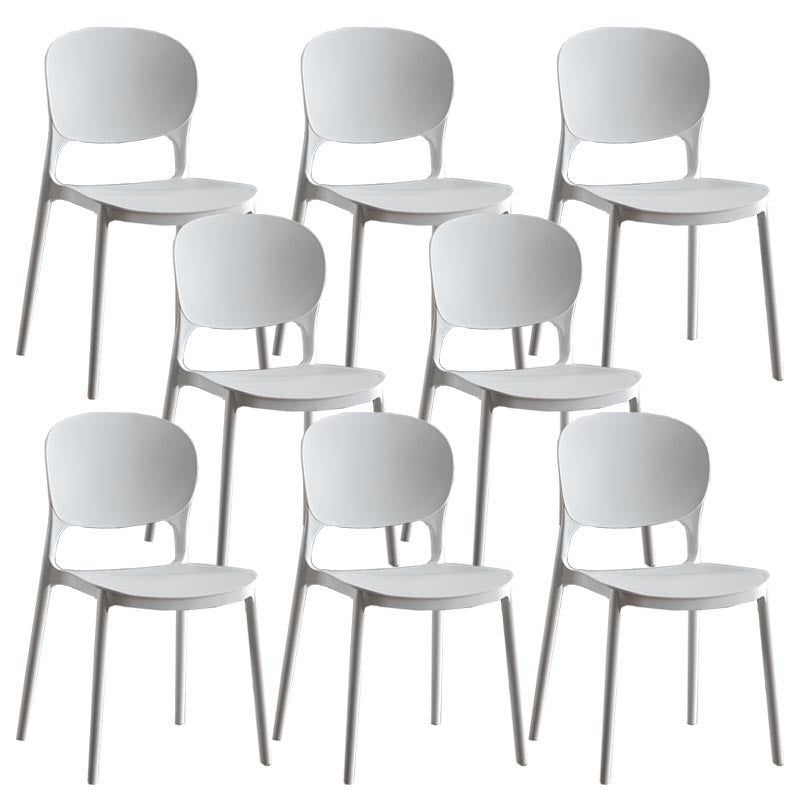 Glam Plastic Side Chair Stacking Open Back Dining Side Chair