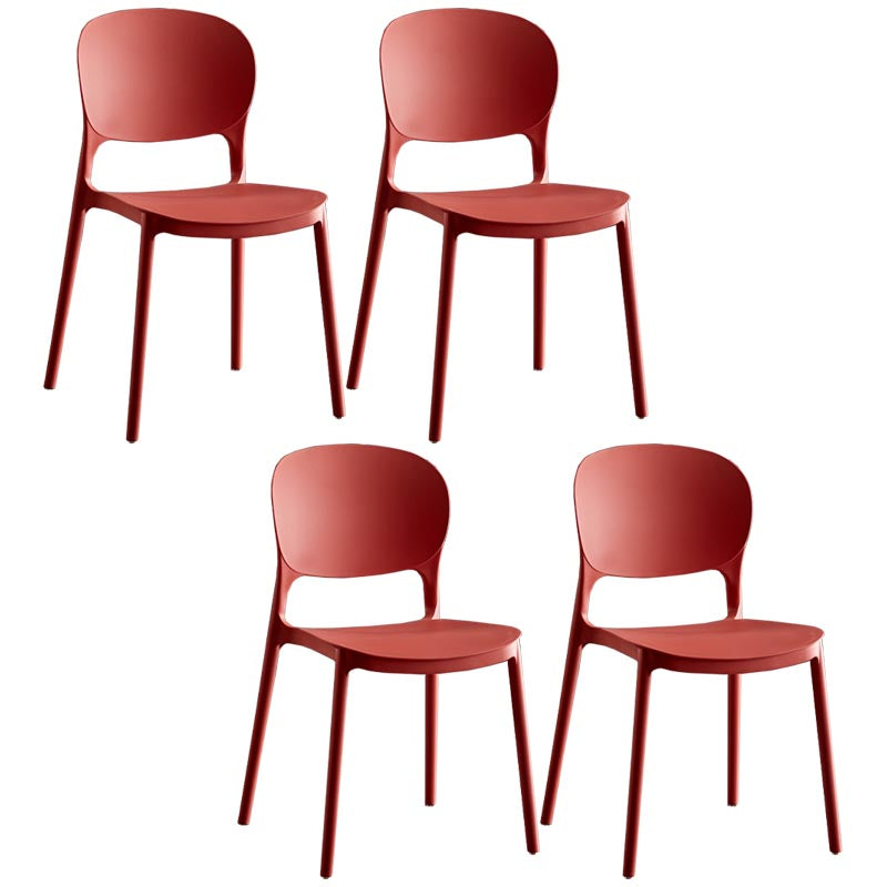 Glam Plastic Side Chair Stacking Open Back Dining Side Chair