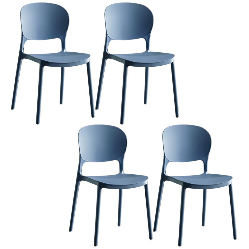 Glam Plastic Side Chair Stacking Open Back Dining Side Chair