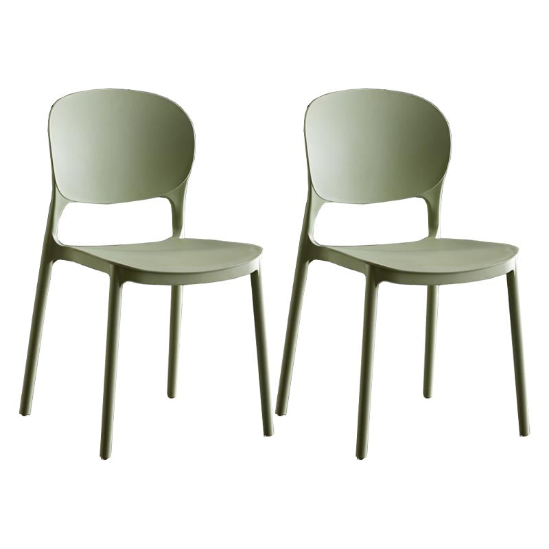 Glam Plastic Side Chair Stacking Open Back Dining Side Chair