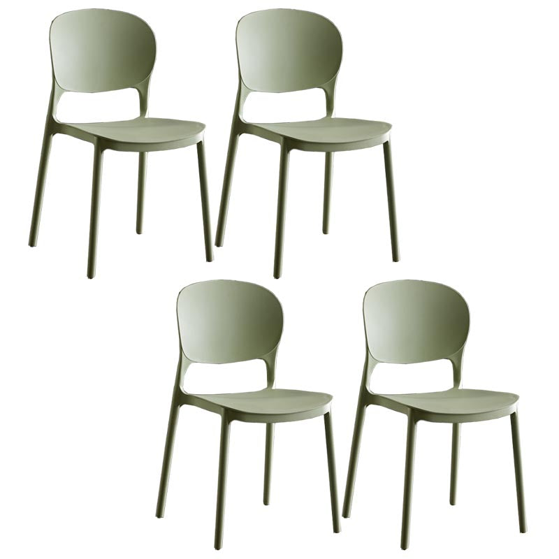 Glam Plastic Side Chair Stacking Open Back Dining Side Chair