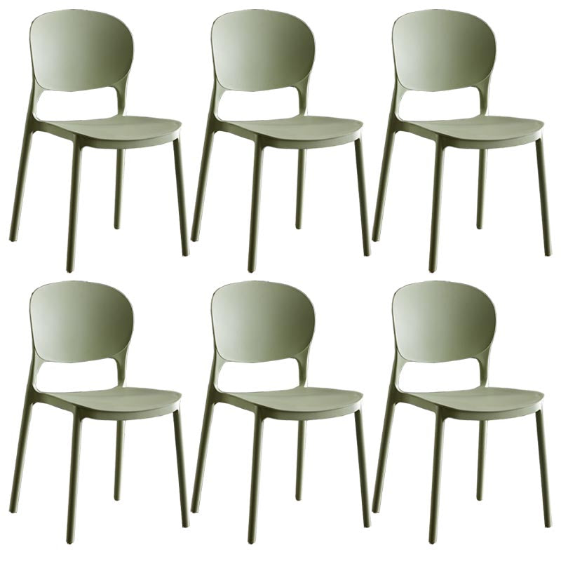 Glam Plastic Side Chair Stacking Open Back Dining Side Chair