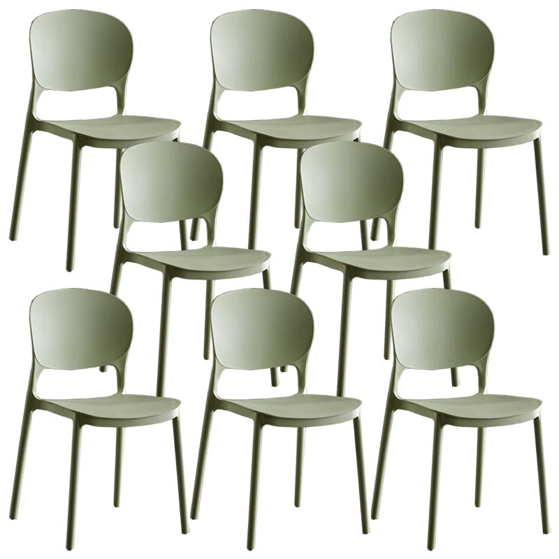 Glam Plastic Side Chair Stacking Open Back Dining Side Chair