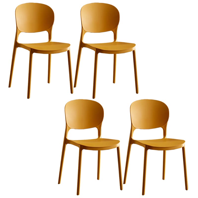 Glam Plastic Side Chair Stacking Open Back Dining Side Chair