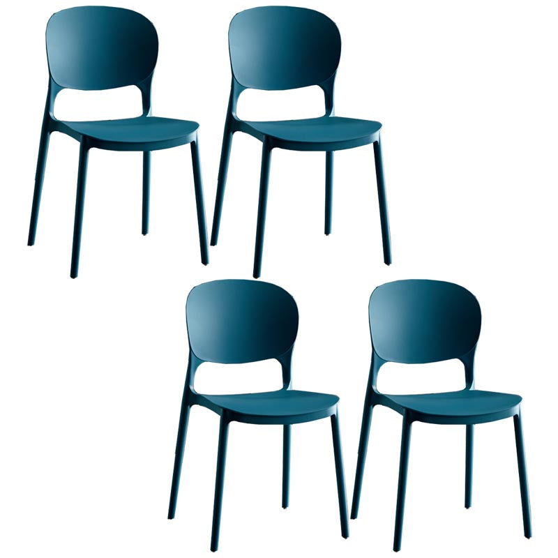 Glam Plastic Side Chair Stacking Open Back Dining Side Chair