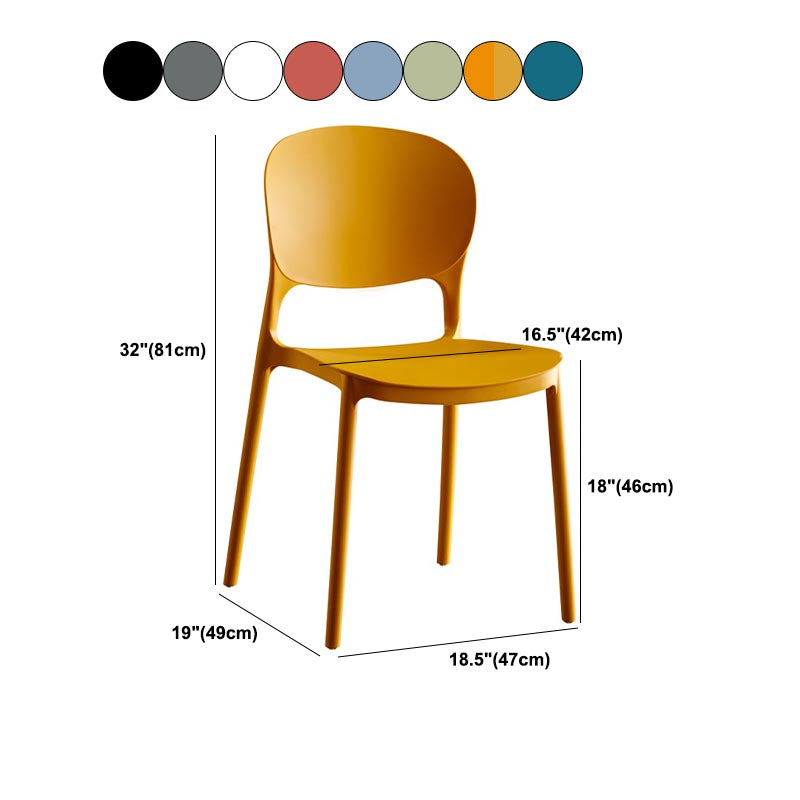 Glam Plastic Side Chair Stacking Open Back Dining Side Chair