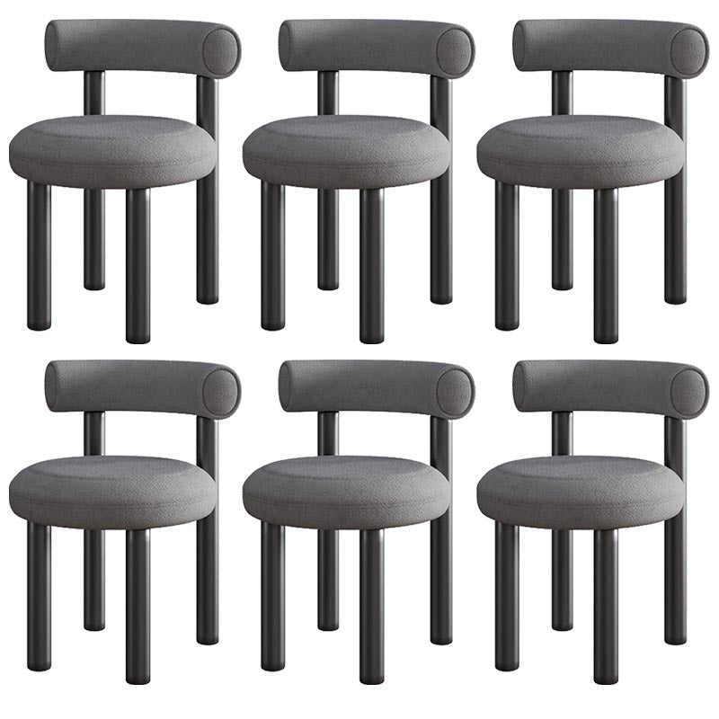 Contemporary Linen Dining Chair Open Back Dining Side Furniture in Matte Finish