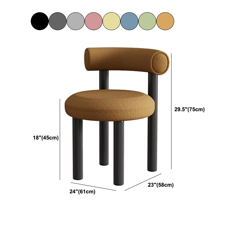 Contemporary Linen Dining Chair Open Back Dining Side Furniture in Matte Finish