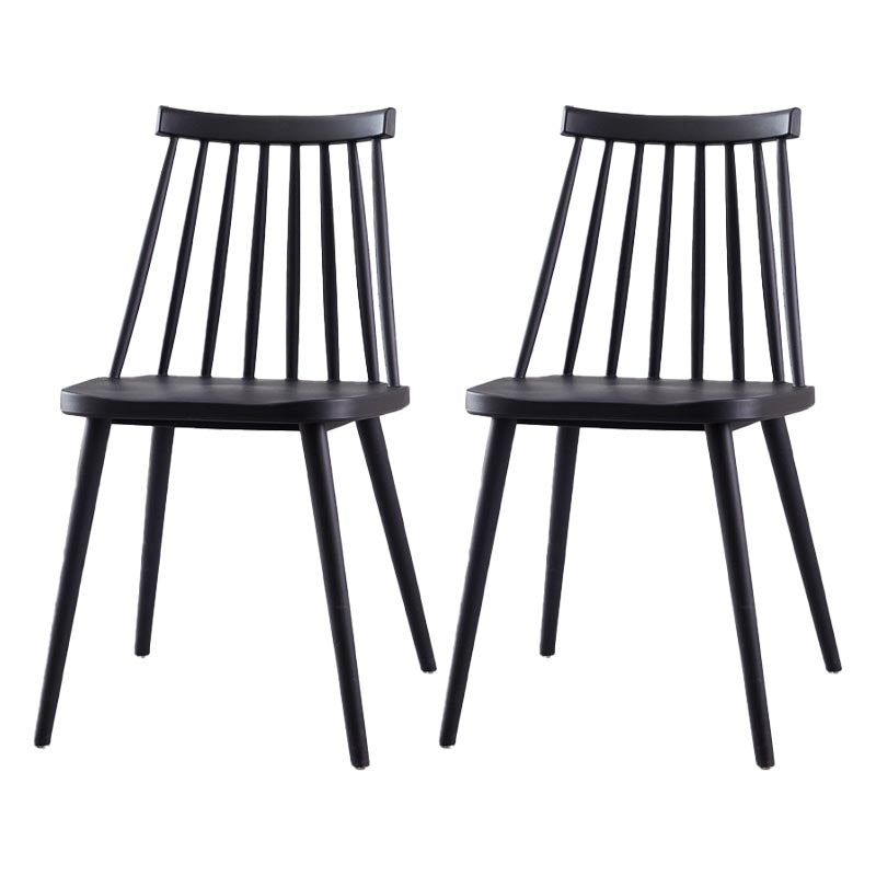 Modern Plastic Chair Slat Back Side Chair Wood in Matte Finish for Home