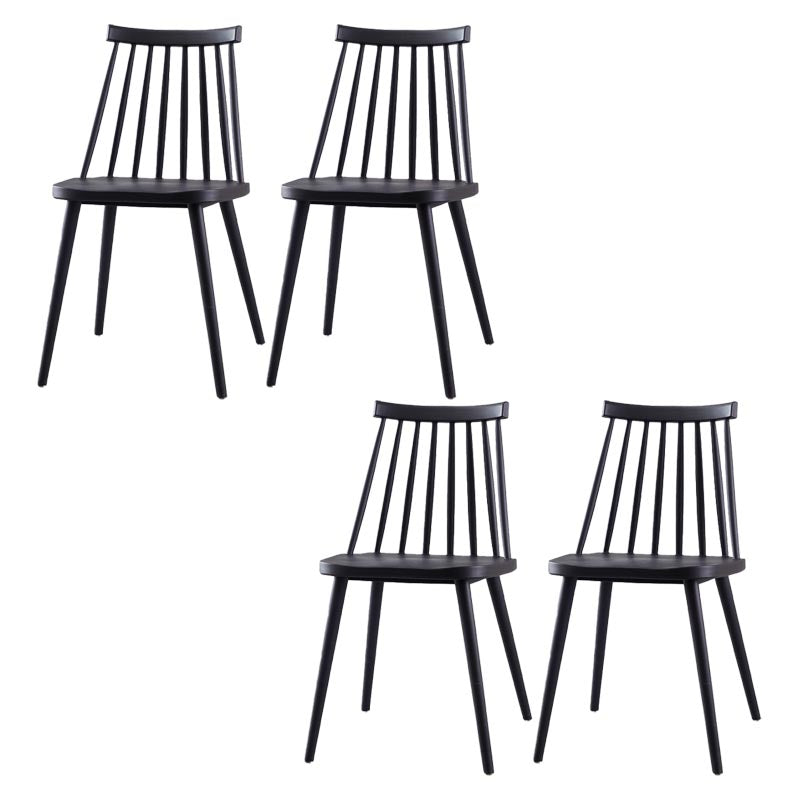 Modern Plastic Chair Slat Back Side Chair Wood in Matte Finish for Home