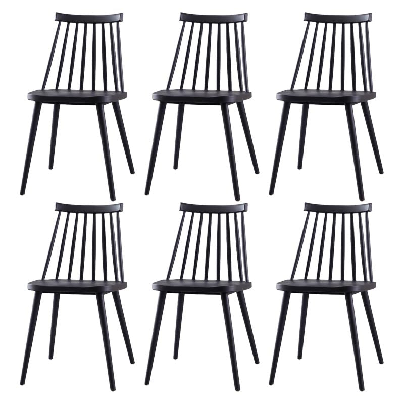 Modern Plastic Chair Slat Back Side Chair Wood in Matte Finish for Home