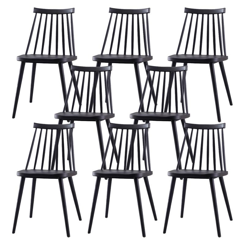 Modern Plastic Chair Slat Back Side Chair Wood in Matte Finish for Home