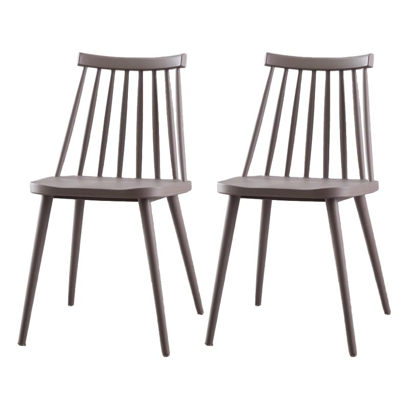 Modern Plastic Chair Slat Back Side Chair Wood in Matte Finish for Home