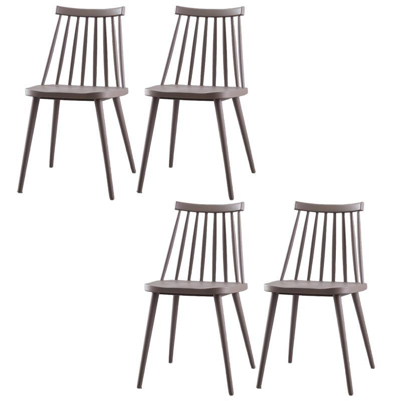 Modern Plastic Chair Slat Back Side Chair Wood in Matte Finish for Home