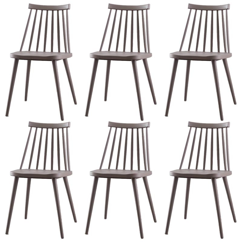 Modern Plastic Chair Slat Back Side Chair Wood in Matte Finish for Home