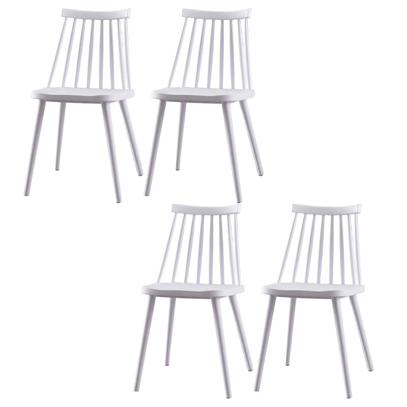 Modern Plastic Chair Slat Back Side Chair Wood in Matte Finish for Home