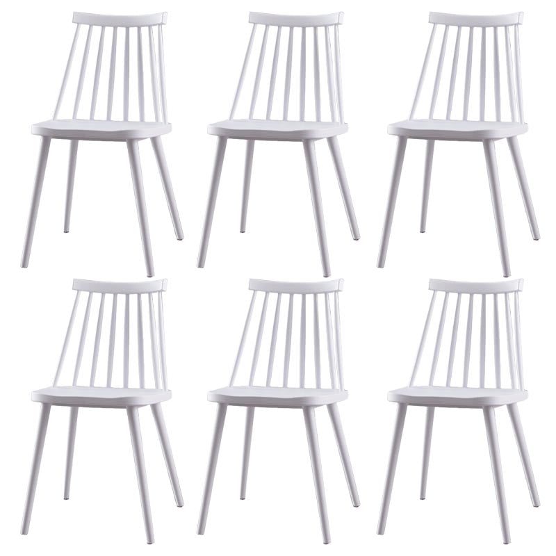 Modern Plastic Chair Slat Back Side Chair Wood in Matte Finish for Home