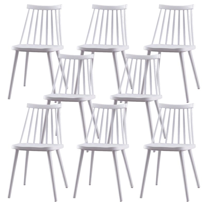 Modern Plastic Chair Slat Back Side Chair Wood in Matte Finish for Home