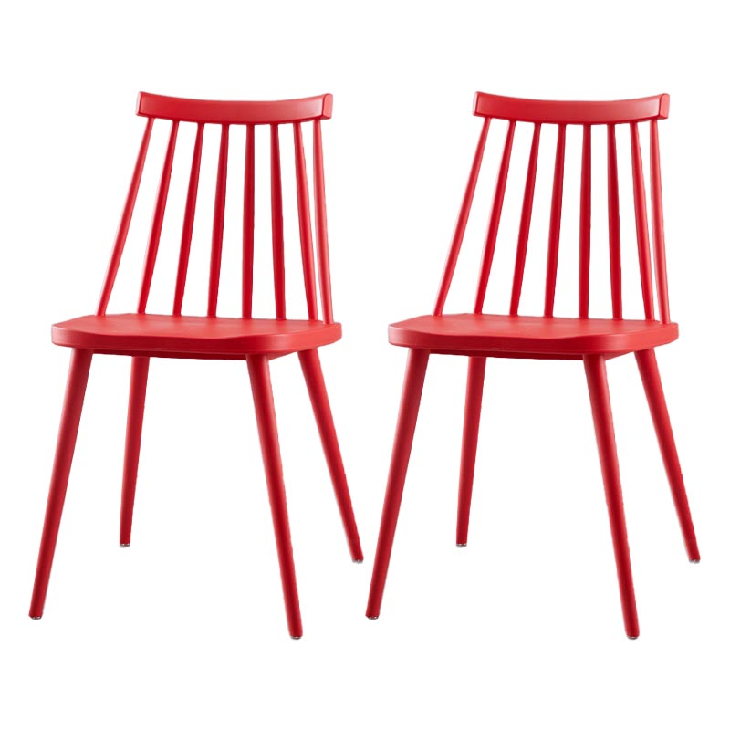 Modern Plastic Chair Slat Back Side Chair Wood in Matte Finish for Home