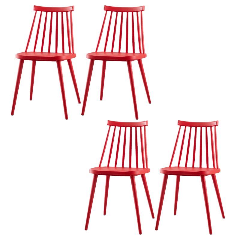 Modern Plastic Chair Slat Back Side Chair Wood in Matte Finish for Home