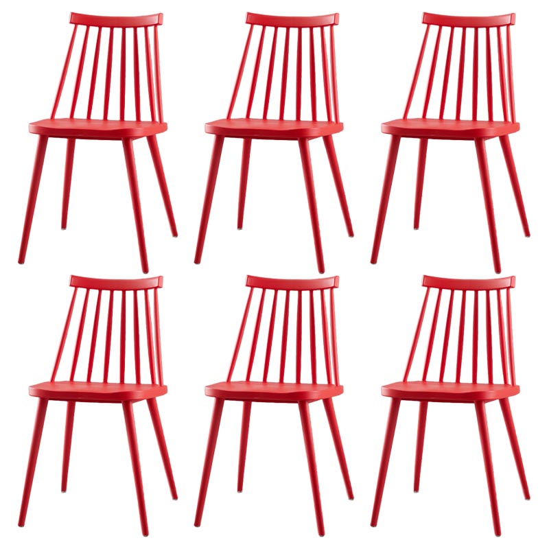 Modern Plastic Chair Slat Back Side Chair Wood in Matte Finish for Home