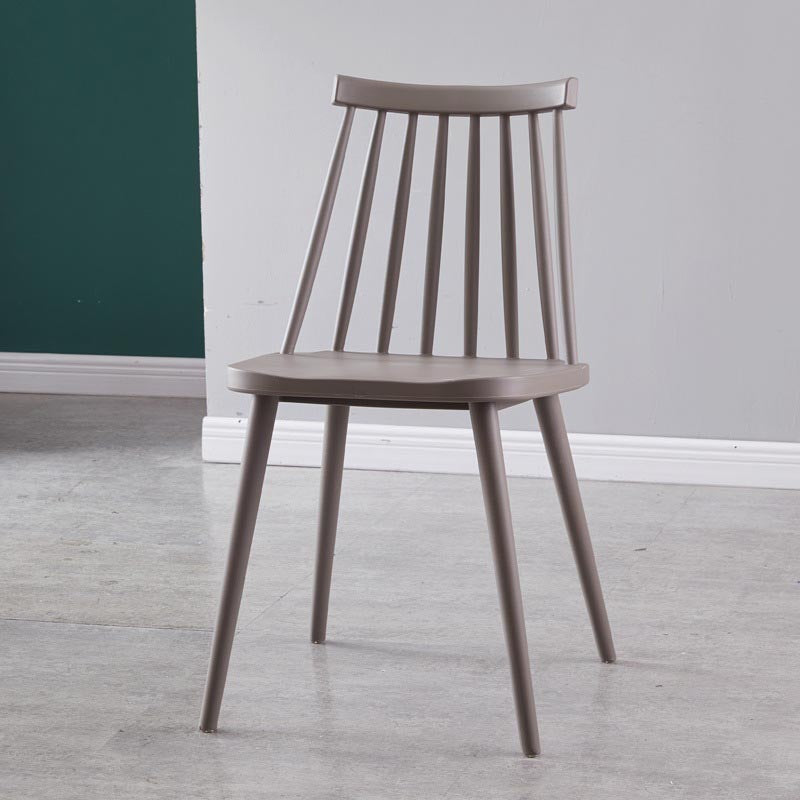 Modern Plastic Chair Slat Back Side Chair Wood in Matte Finish for Home