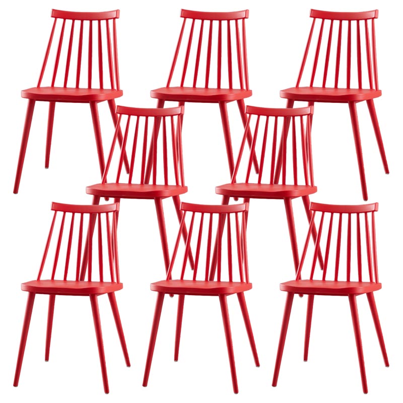 Modern Plastic Chair Slat Back Side Chair Wood in Matte Finish for Home