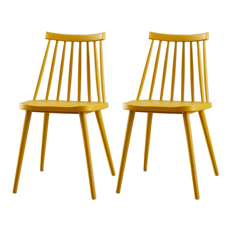 Modern Plastic Chair Slat Back Side Chair Wood in Matte Finish for Home