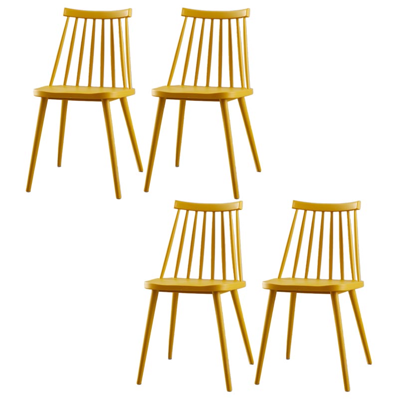 Modern Plastic Chair Slat Back Side Chair Wood in Matte Finish for Home