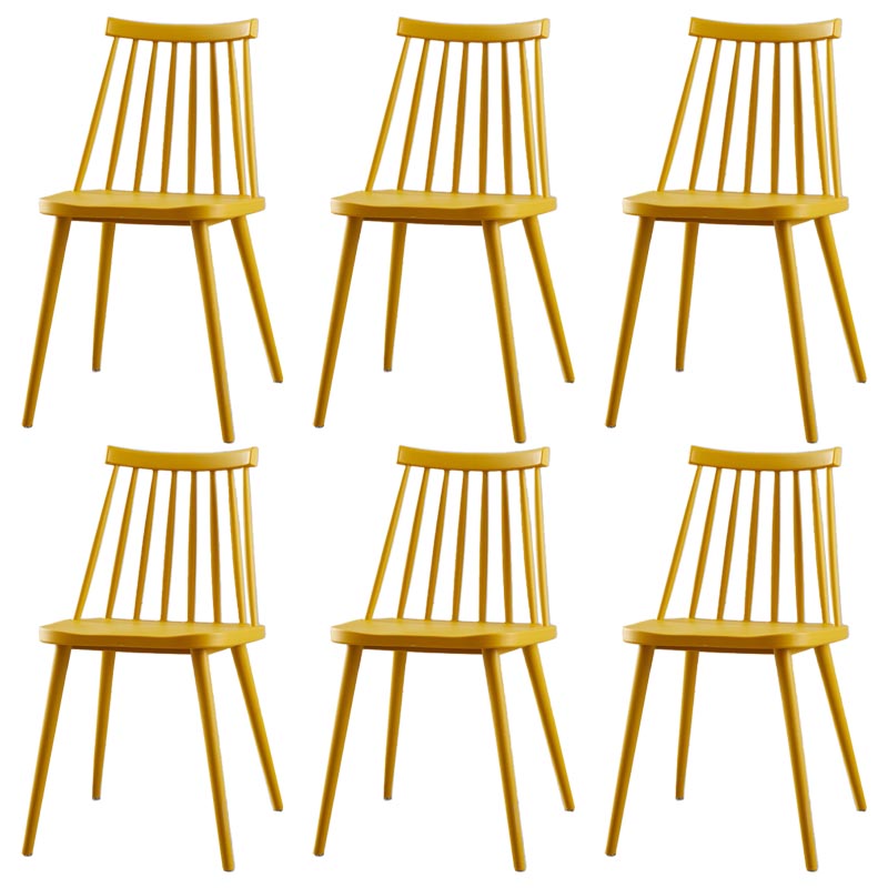 Modern Plastic Chair Slat Back Side Chair Wood in Matte Finish for Home