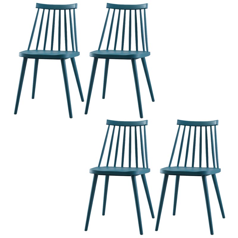 Modern Plastic Chair Slat Back Side Chair Wood in Matte Finish for Home