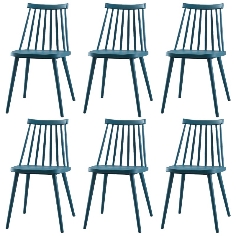 Modern Plastic Chair Slat Back Side Chair Wood in Matte Finish for Home